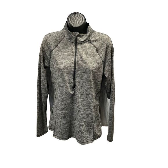 CHAMPION,Gray Women’s Long Sleeve Athletic Top,1/4 Front zip, , Pullover, Sz M - Picture 1 of 8